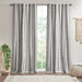 Imani - Printed Window Panel With Stripe And Lining - Gray - Simple Home Plus