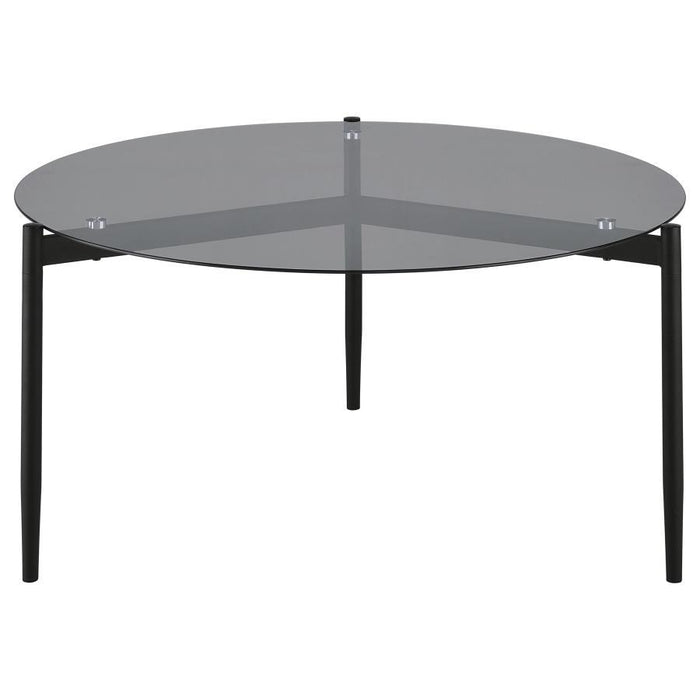 Rosalie - Round Smoked Glass Top Table - Simple Home Plus