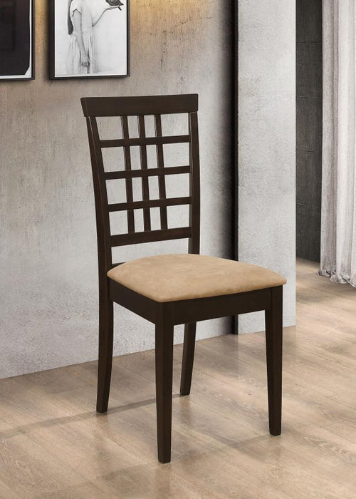 Kelso - Lattice Back Dining Side Chair (Set of 2) - Cappuccino - Simple Home Plus