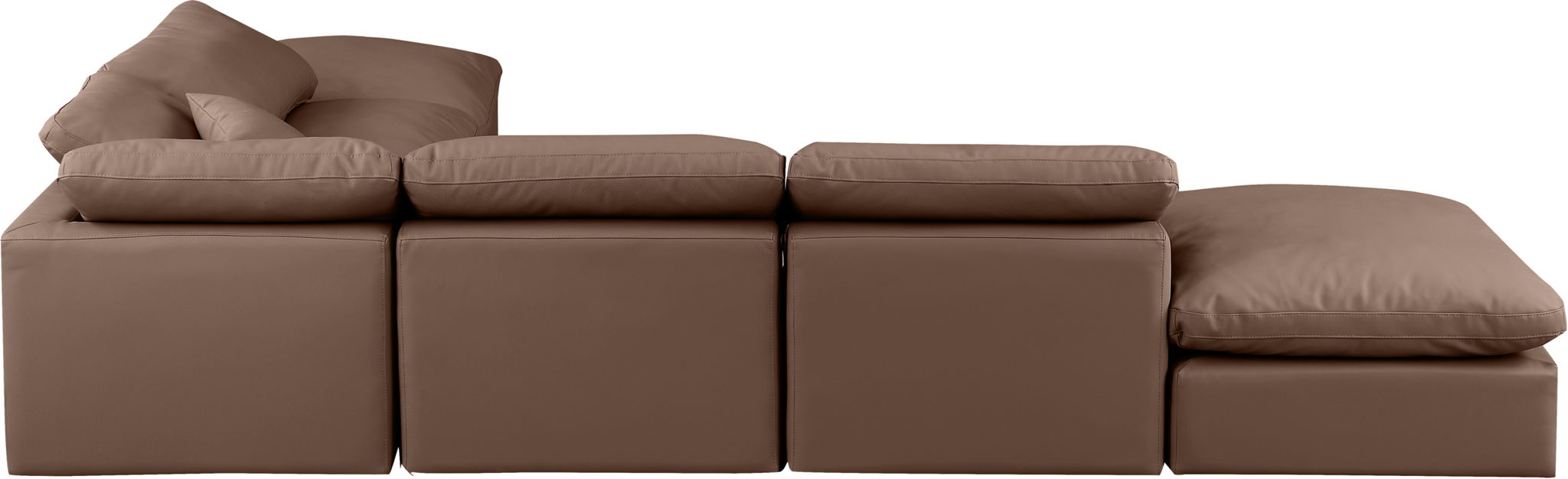 Indulge - Faux Leather 6 Piece Modular Armless Sectional - Simple Home Plus
