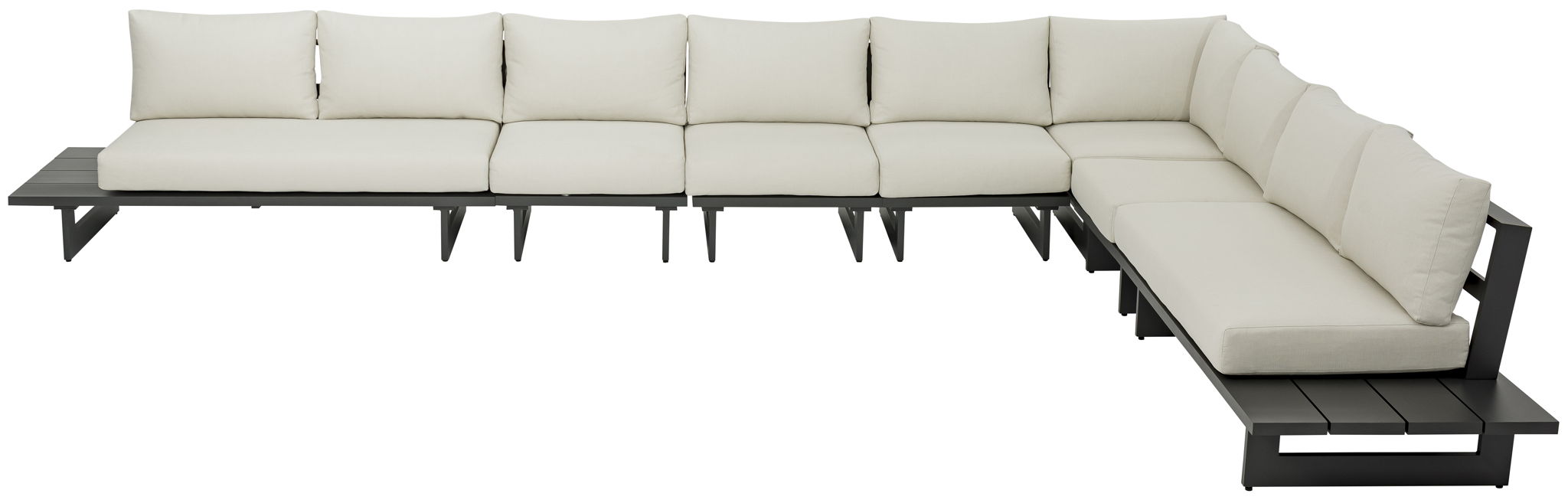 Maldives - 7 Piece Water Resistant Outdoor Patio Modular Sectional With Gray Base