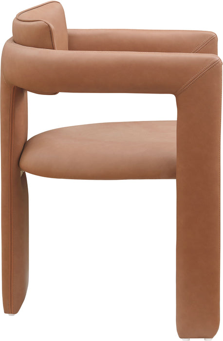 Brenda - Faux Leather Dining Chair (Set of 2) - Cognac - Simple Home Plus