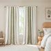 Imani - 50x95" Printed Curtain Panel With Stripe And Lining - Green - Simple Home Plus