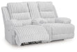 Rhines Falls - Alloy - Double Reclining Power Loveseat With Console - Simple Home Plus
