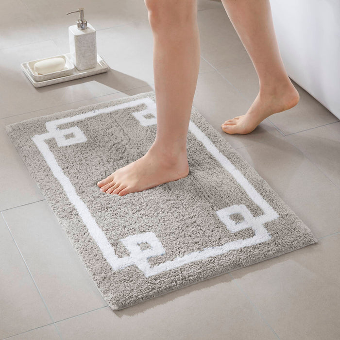 Evan - 20" x 30" Tufted Bath Rug - Gray - Simple Home Plus