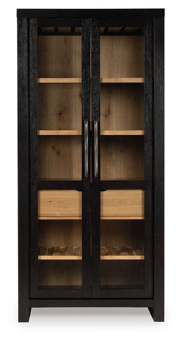 Bracken - French Black / Light Brown - Display Cabinet - Simple Home Plus