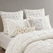 Masie - King 3 Piece Elastic Embroidered Comforter Set - White - Simple Home Plus