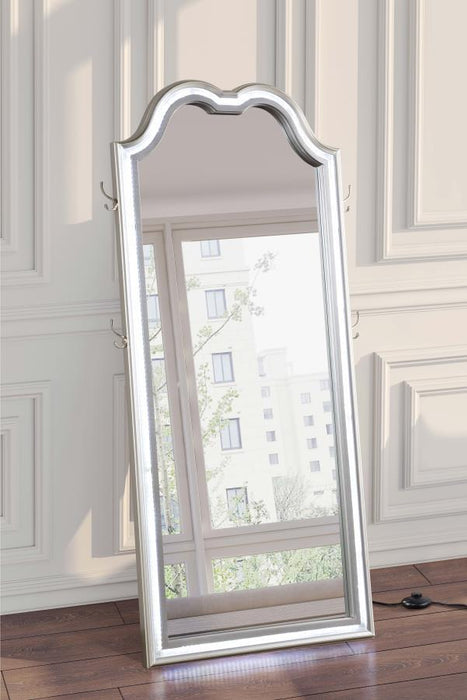Evangeline - Full Length LED Light Floor Mirror - Silver Oak - Simple Home Plus