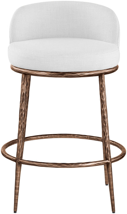 Ferro - Upholstered Counter Stool With Brushed Bronze Base - Simple Home Plus