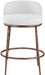 Ferro - Upholstered Counter Stool With Brushed Bronze Base - Simple Home Plus