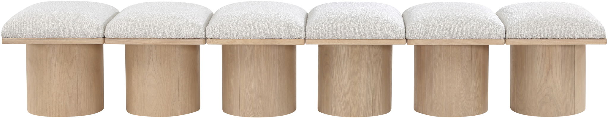 Pavilion - 6 Piece Modular Bench With Natural Base - Simple Home Plus