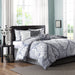 Vienna - California King 7 Piece Printed Comforter Set - Gray - Simple Home Plus