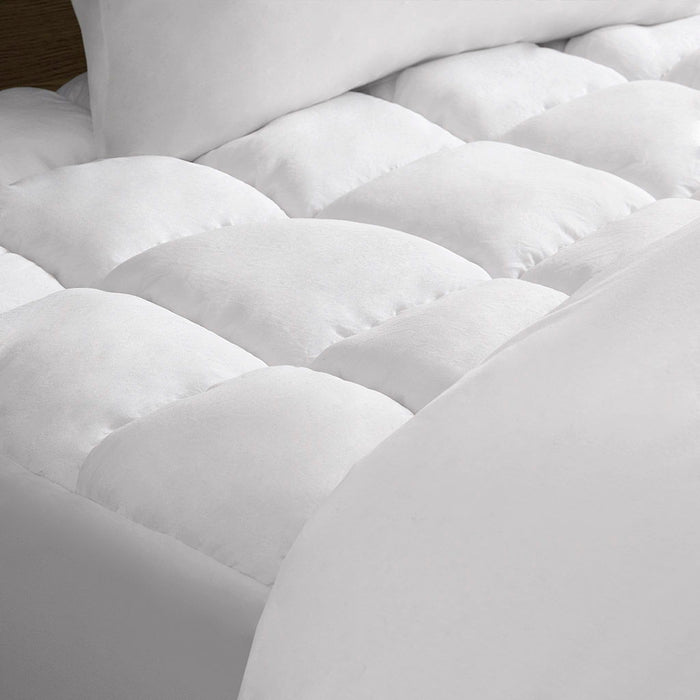 Dream Puff - Overfilled Down Alternative Queen Mattress Pad - White - Simple Home Plus