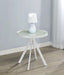 Briggs - Round Marble Printed Glass Top End Side Table - Simple Home Plus