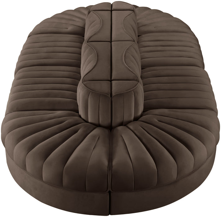 Rummi - Oval Velvet Performance Fabric Upholstered 8 Piece Modular Sectional - Simple Home Plus