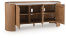 Fitzroy - Brown / White - Accent Cabinet - Simple Home Plus