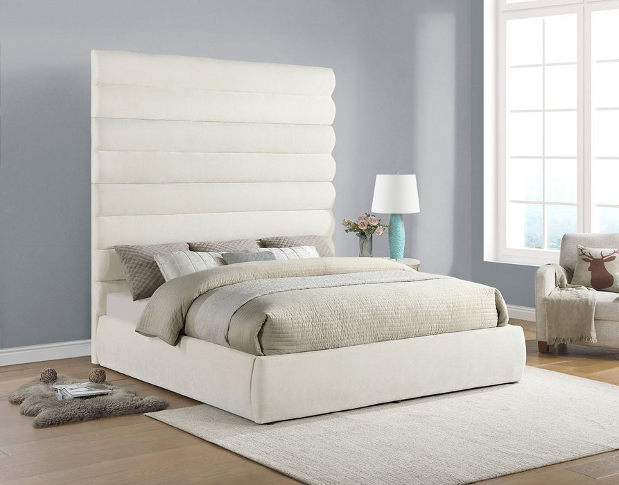 Adam - Chenille Fabric Bed With 89" Headboard - Simple Home Plus