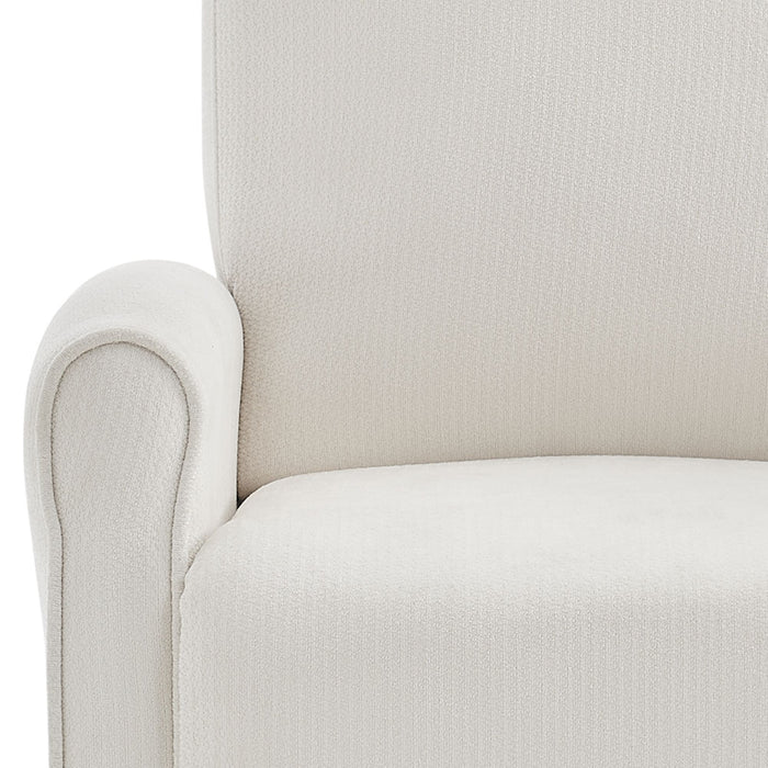 Marena - Upholstered Manual Push Back Recliner - Cream