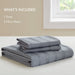 Logan - Queen Striped Duvet Set - Blue / Gray - Simple Home Plus