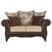 Elmbrook - Upholstered Rolled Arm Sofa Set With Intricate Wood - Simple Home Plus