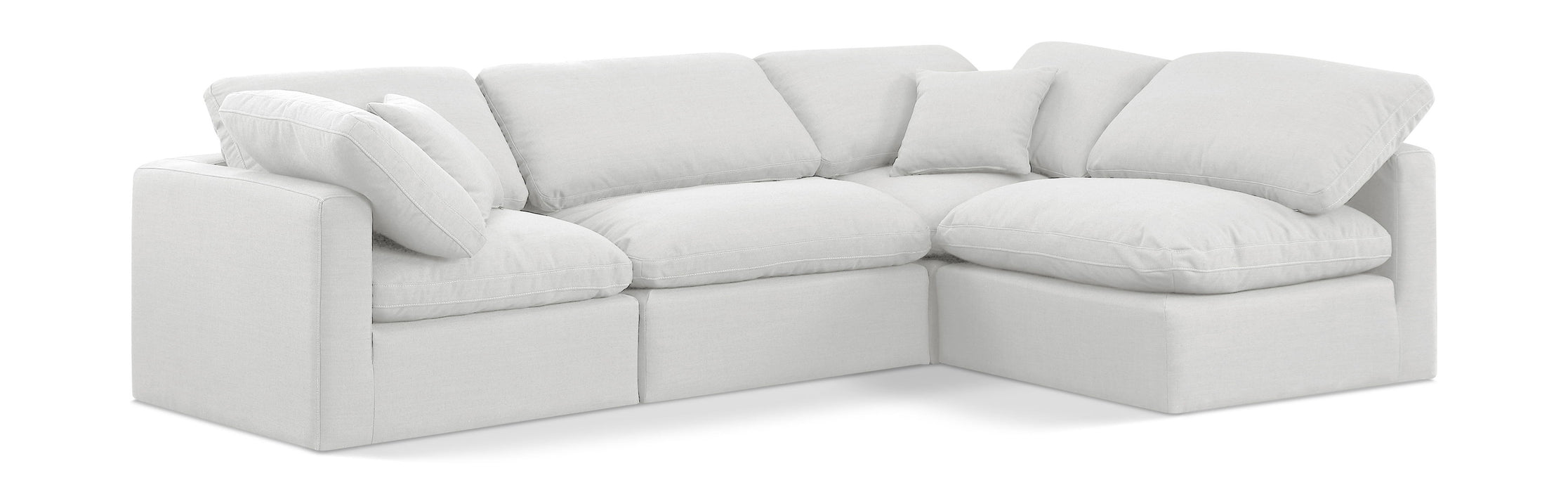 Indulge - Linen 4 Piece Modular Sectional - White - Simple Home Plus