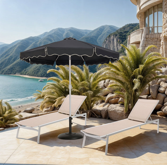 Amalfi - Patio Umbrella - Black Base / White Pole - Simple Home Plus
