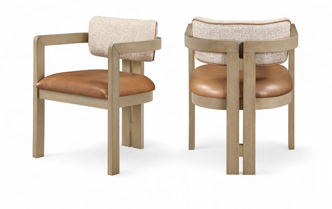 Ravina - Upholstered Dining Chair With Stained Natural Base (Set of 2) - Simple Home Plus