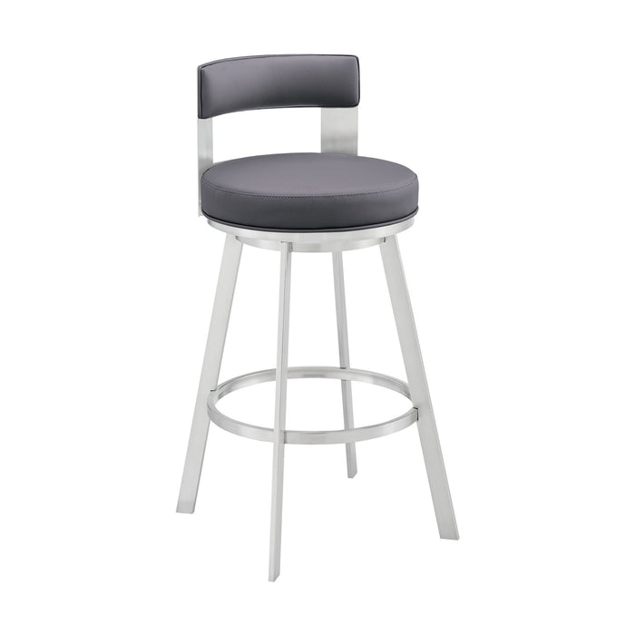 Flynn - Swivel Bar Stool - Brushed Steel - Simple Home Plus