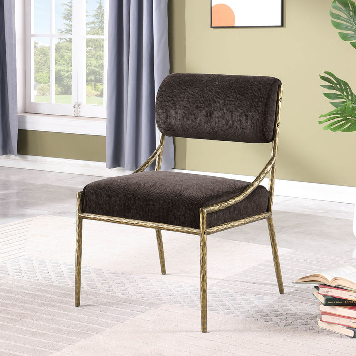 Bastille - Upholstered Dining Side Chair (Set of 2) - Brass Frame - Simple Home Plus