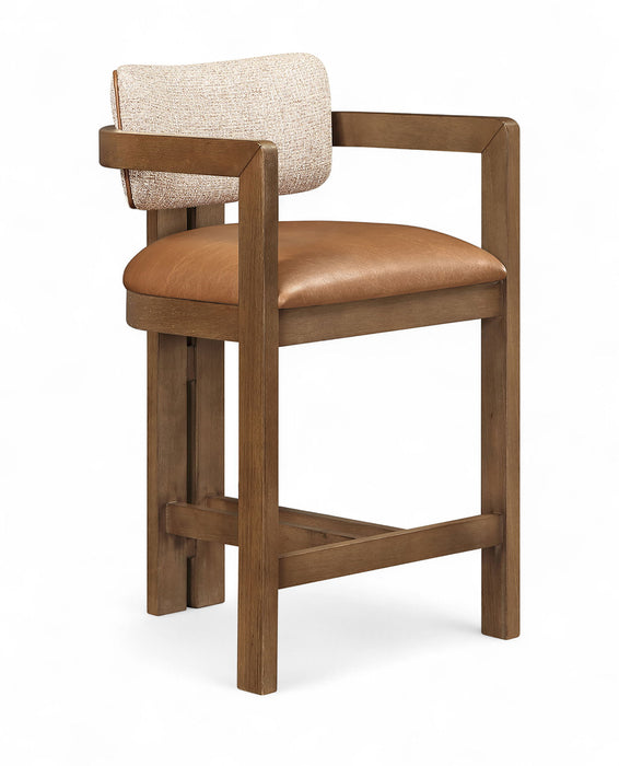 Ravina - Upholstered Counter Stool With Stained Brown Base - Simple Home Plus