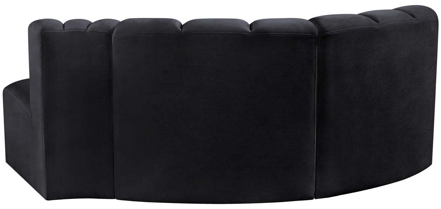 Arc - Velvet 3 Piece Modular L-Shaped Sofa - Simple Home Plus