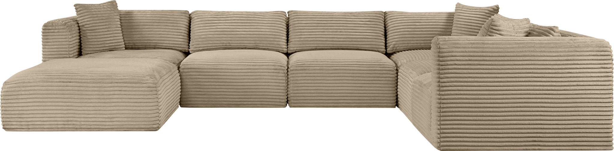 Shaggy - Fabric 7 Piece Modular U-Shaped Sectional With Ottoman - Simple Home Plus