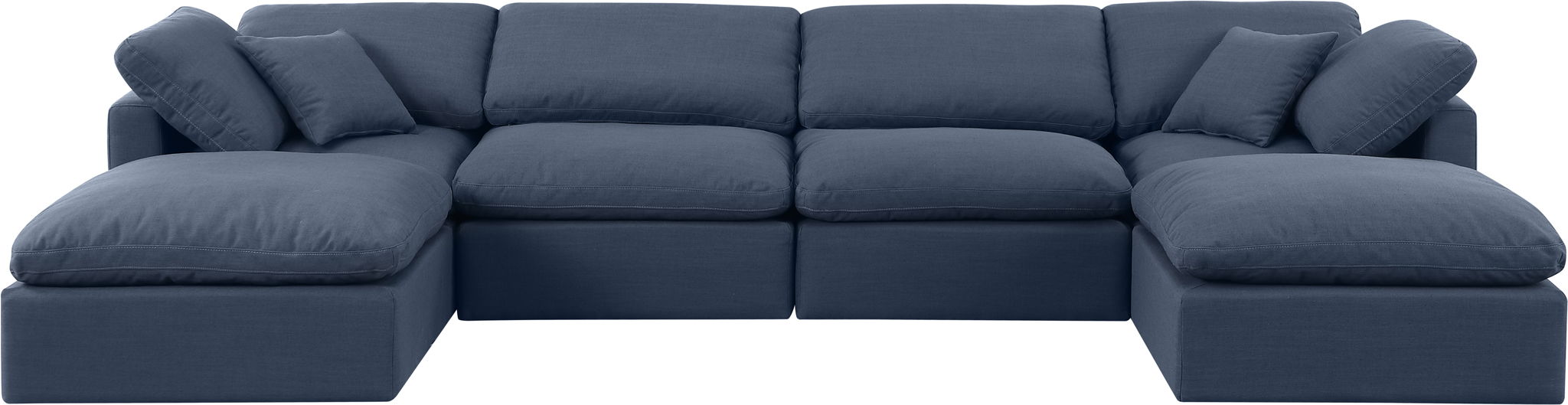 Indulge - Linen 6 Piece Modular Double Chaise Sectional - Simple Home Plus