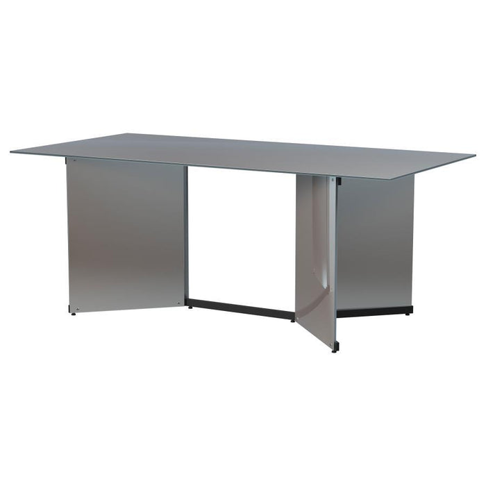 Emery - Rectangular Mirrored Dining Table - Silver - Simple Home Plus