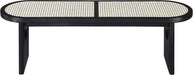 Canovia - Solid Wood And Faux Cane Bench - Simple Home Plus