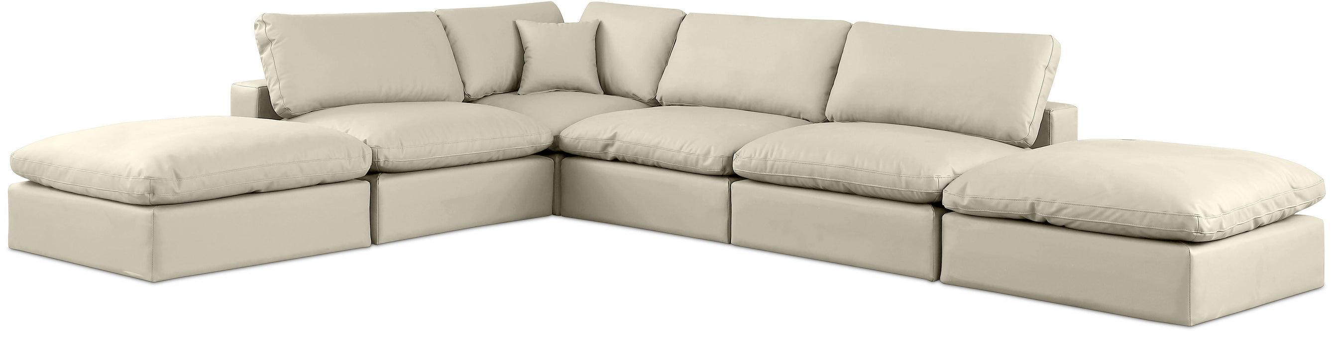 Comfy - 6 Piece Faux Leather Modular Sectional - Simple Home Plus