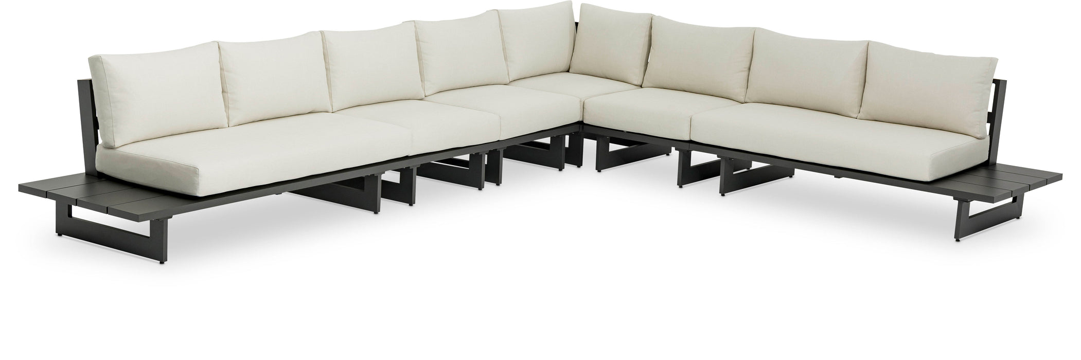 Maldives - 6 Piece Water Resistant Outdoor Patio Modular Sectional With Gray Base - Simple Home Plus