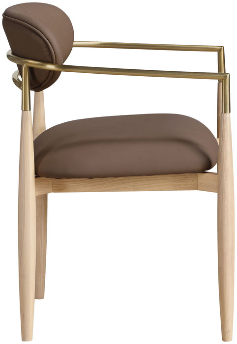 Riccio - Dining Arm Chair (Set of 2) - Natural And Gold Frame - Simple Home Plus