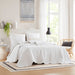 Tuscany - 3 Piece Reversible Scalloped Edge Coverlet Set - White - Simple Home Plus