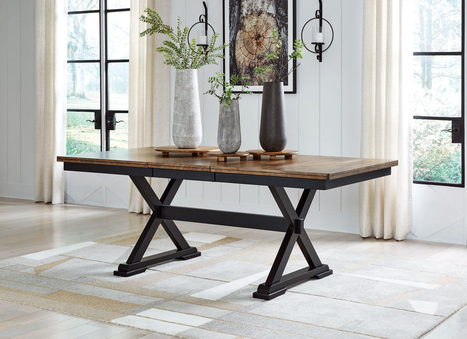 Wildenauer - Brown / Black - Rectangular Dining Extension Table - Simple Home Plus
