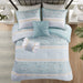 Caralie - 5 Piece Seersucker Comforter Set With Throw Pillows - Light Blue - Simple Home Plus