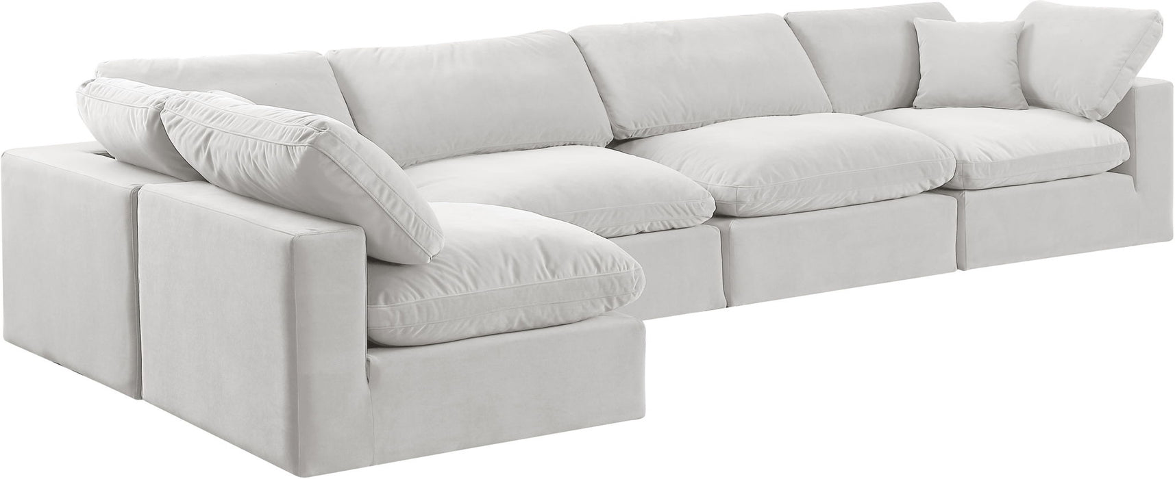 Comfy - 5 Piece Velvet Modular Sectional - Simple Home Plus