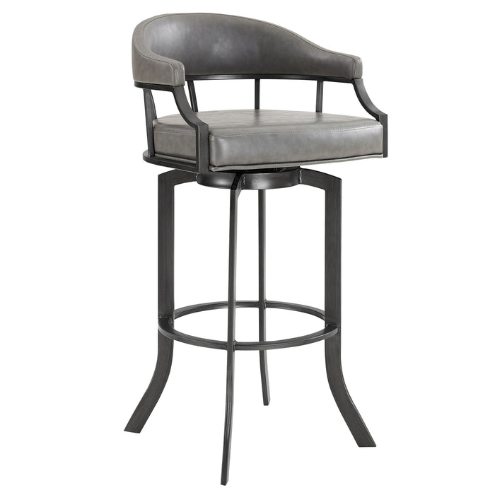 Pharaoh - Swivel Faux Leather Bar Stool - Mineral Finish
