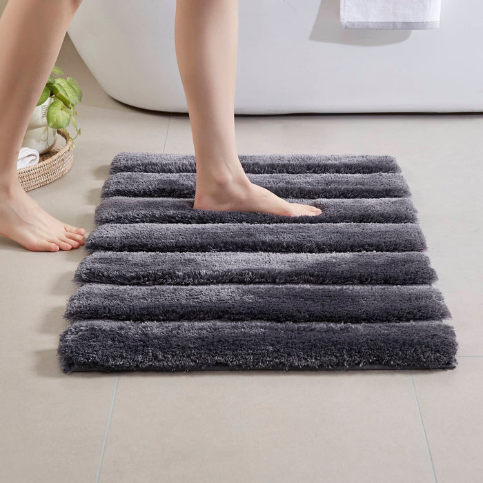 Tufted Pearl Channel - 17" x 24" Rug - Gray - Simple Home Plus