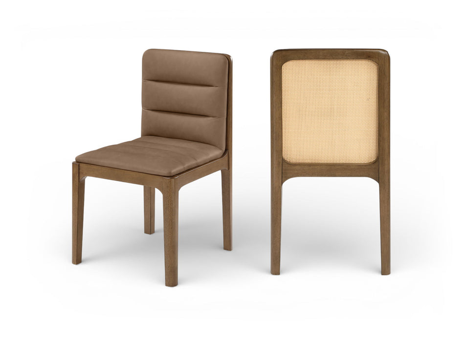 Ellis - Vegan Leather Upholstered Dining Chair (Set of 2) - Brown Base - Simple Home Plus