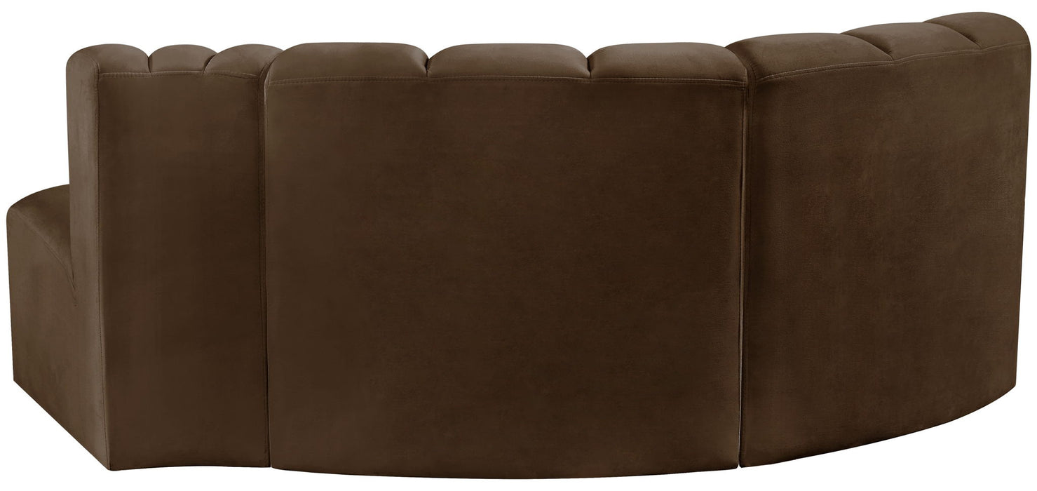 Arc - Velvet 3 Piece Modular L-Shaped Sofa - Simple Home Plus