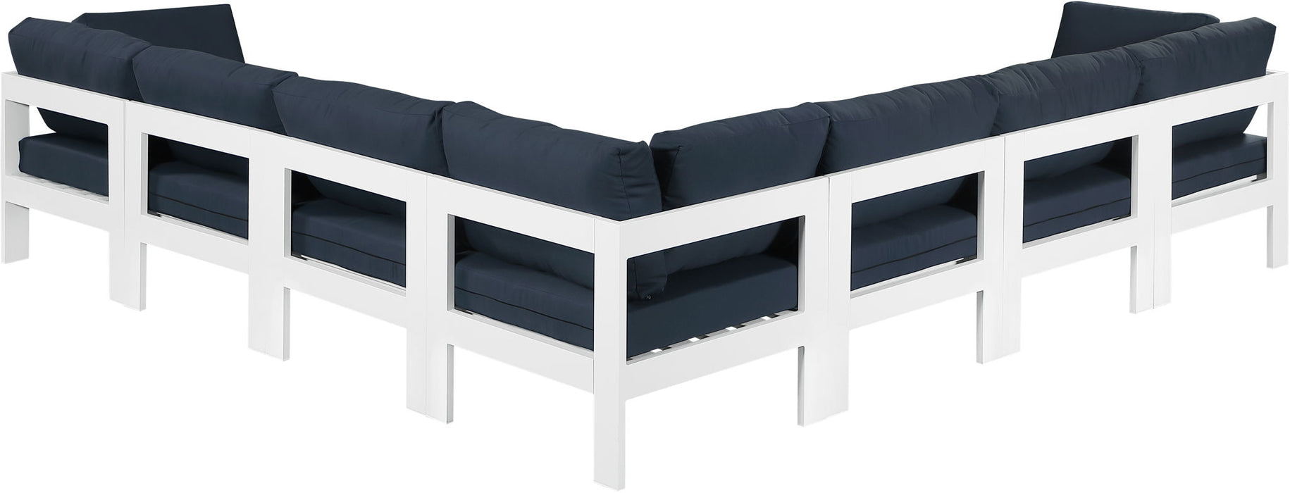 Nizuc - Outdoor Patio 7 Piece Modular Sectional With White Frame - Simple Home Plus