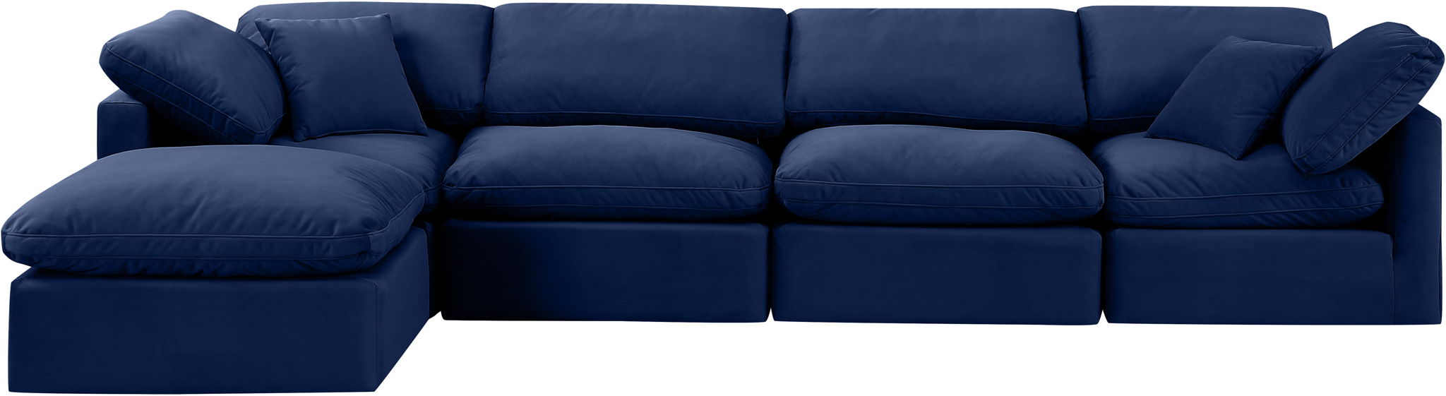 Indulge - Velvet 5 Piece Modular Sectional With Chaise - Simple Home Plus