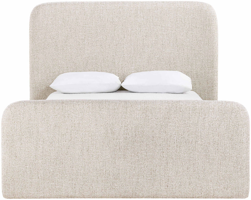 Fira - Linen Textured Fabric Upholstered Bed - Simple Home Plus