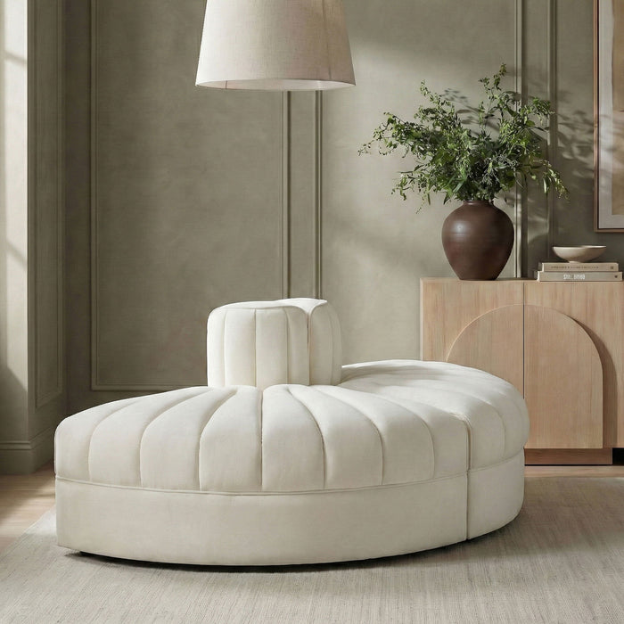 Rummi - Velvet Performance Fabric Upholstered 2 Piece  Rounded Modular Loveseat - Simple Home Plus